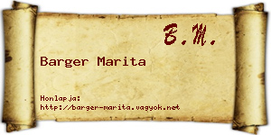 Barger Marita névjegykártya